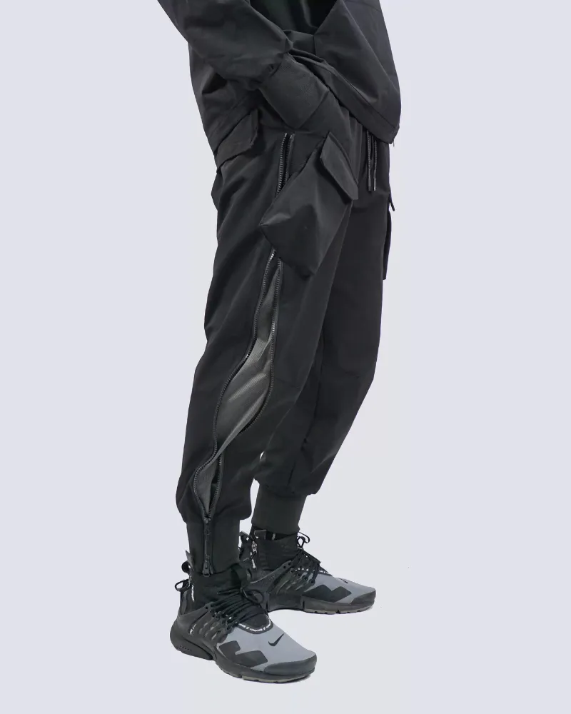 Functional Zipper Sports Elastic Cargo Pants