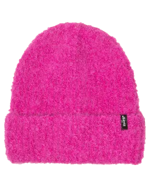 Fuzzy Beanie in Dark Pink