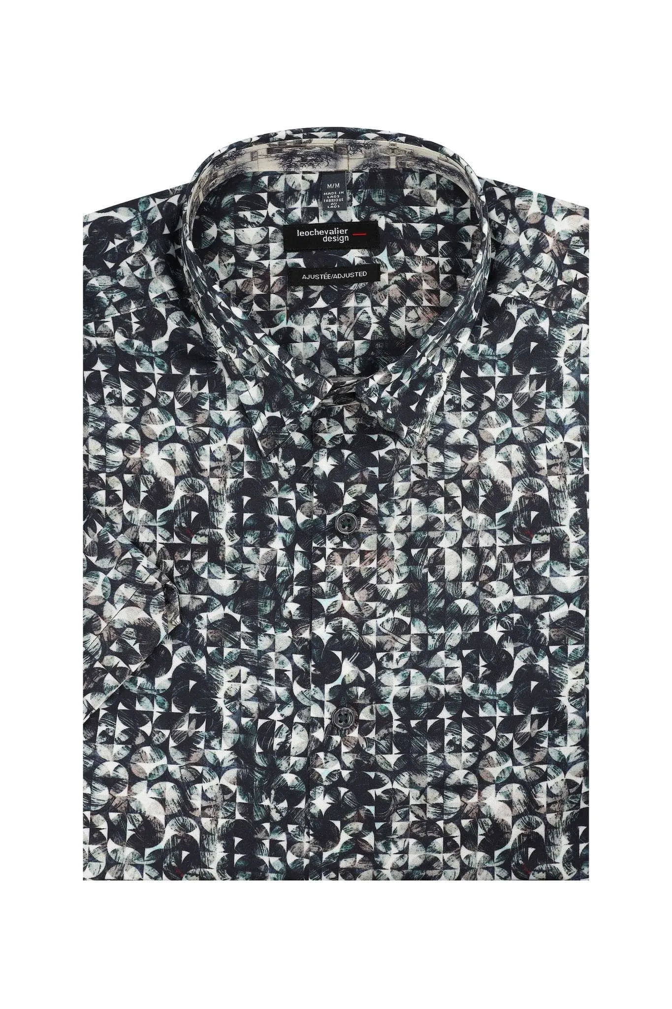 Green Abstract Print Short Sleeve Shirt