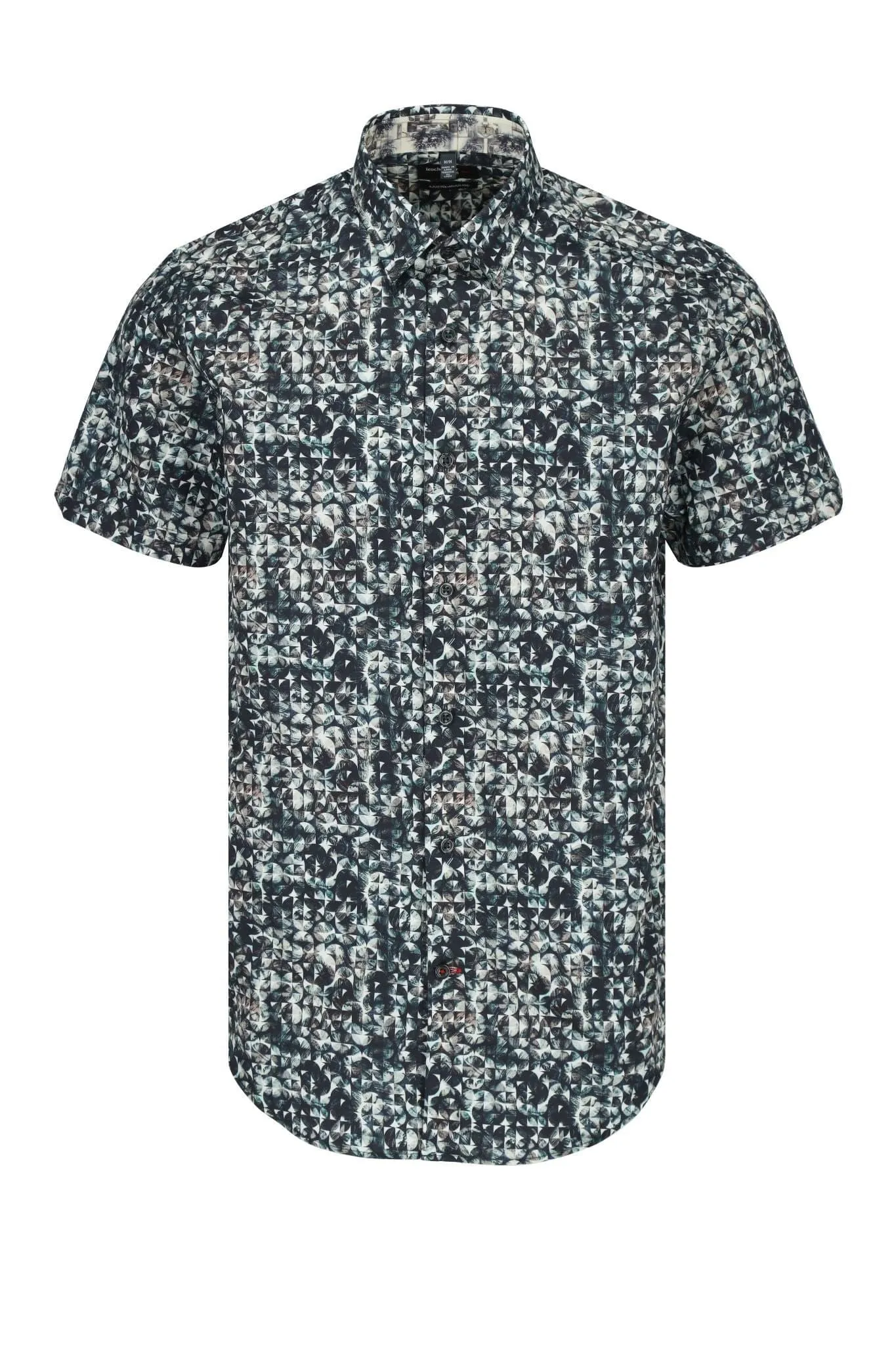 Green Abstract Print Short Sleeve Shirt