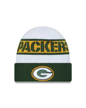Green Bay Packers New Era 2023 Sideline Tech Cuffed Knit Hat - White/Green