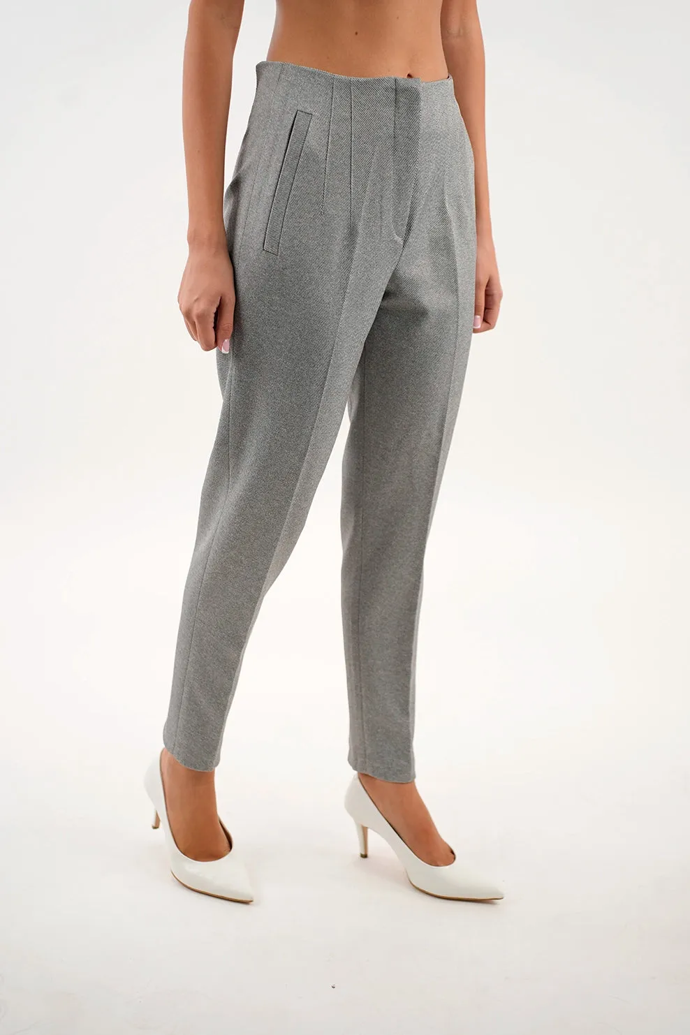Grey Classy Pant With Zipper To Close