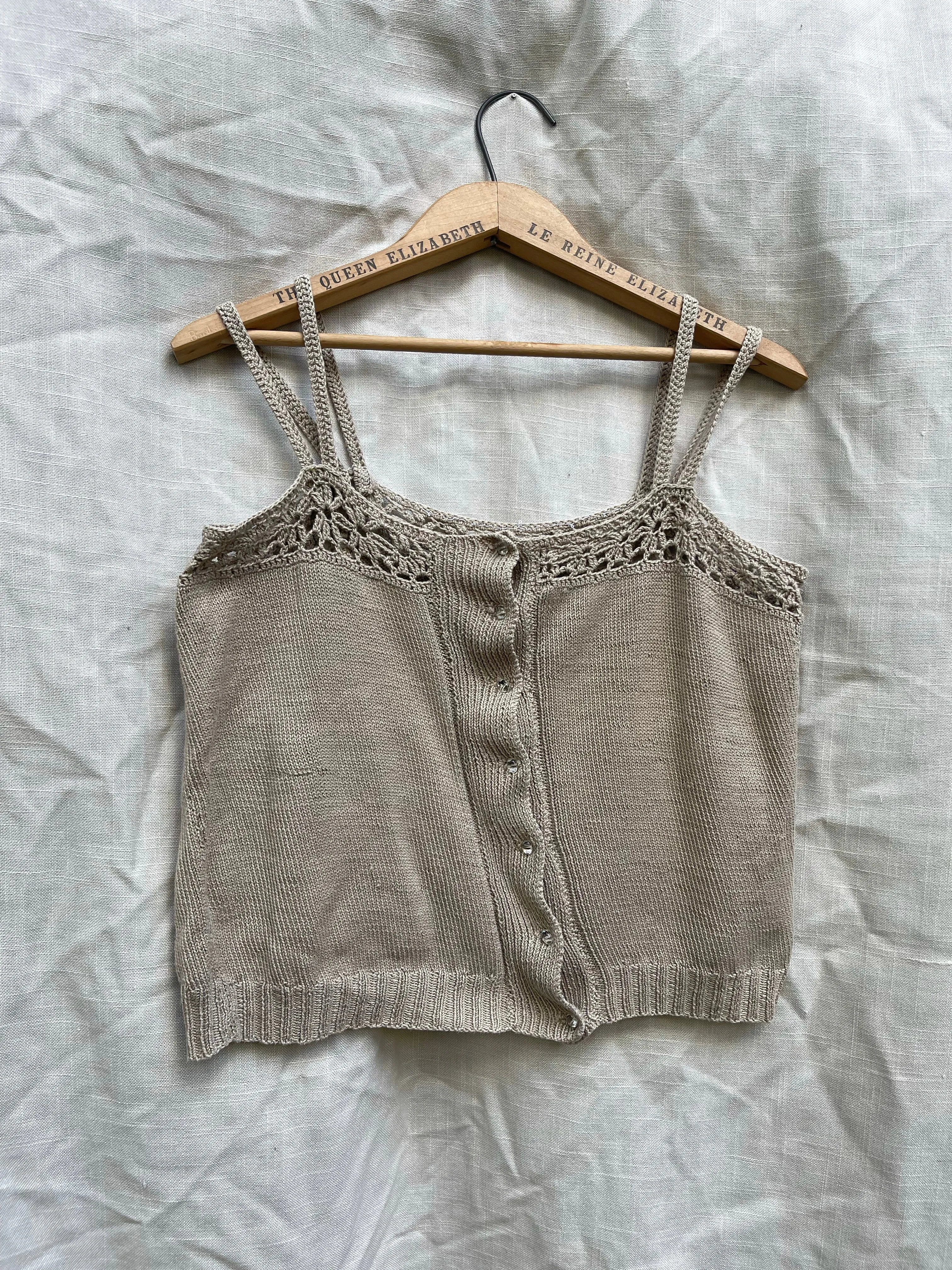 Handmade Square-Neck Knit Tank - M/L
