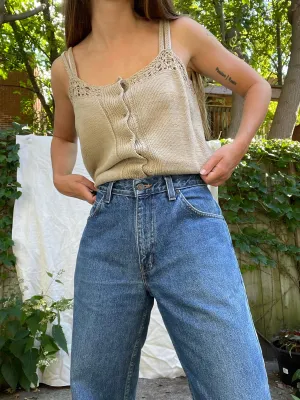 Handmade Square-Neck Knit Tank - M/L