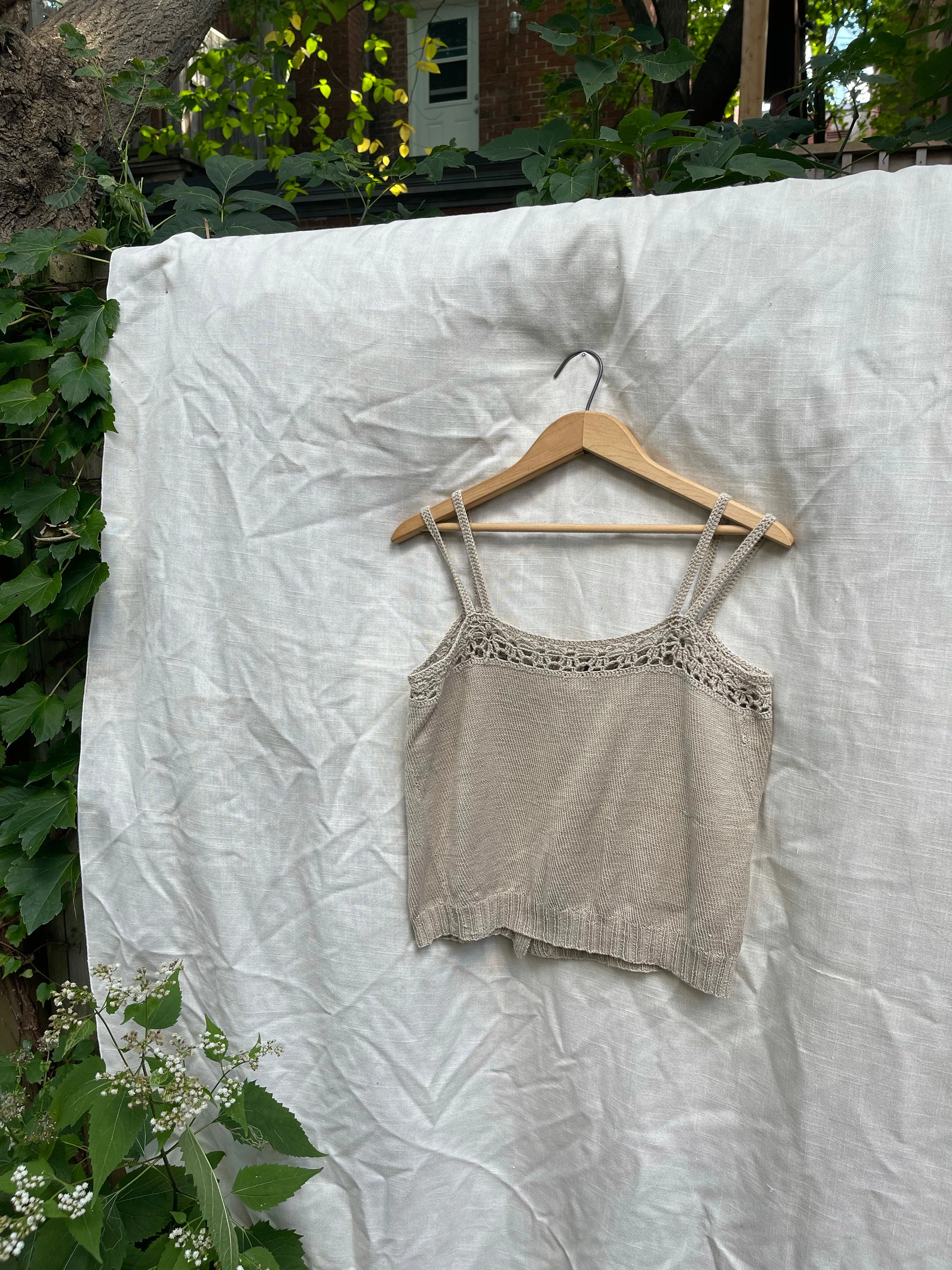 Handmade Square-Neck Knit Tank - M/L