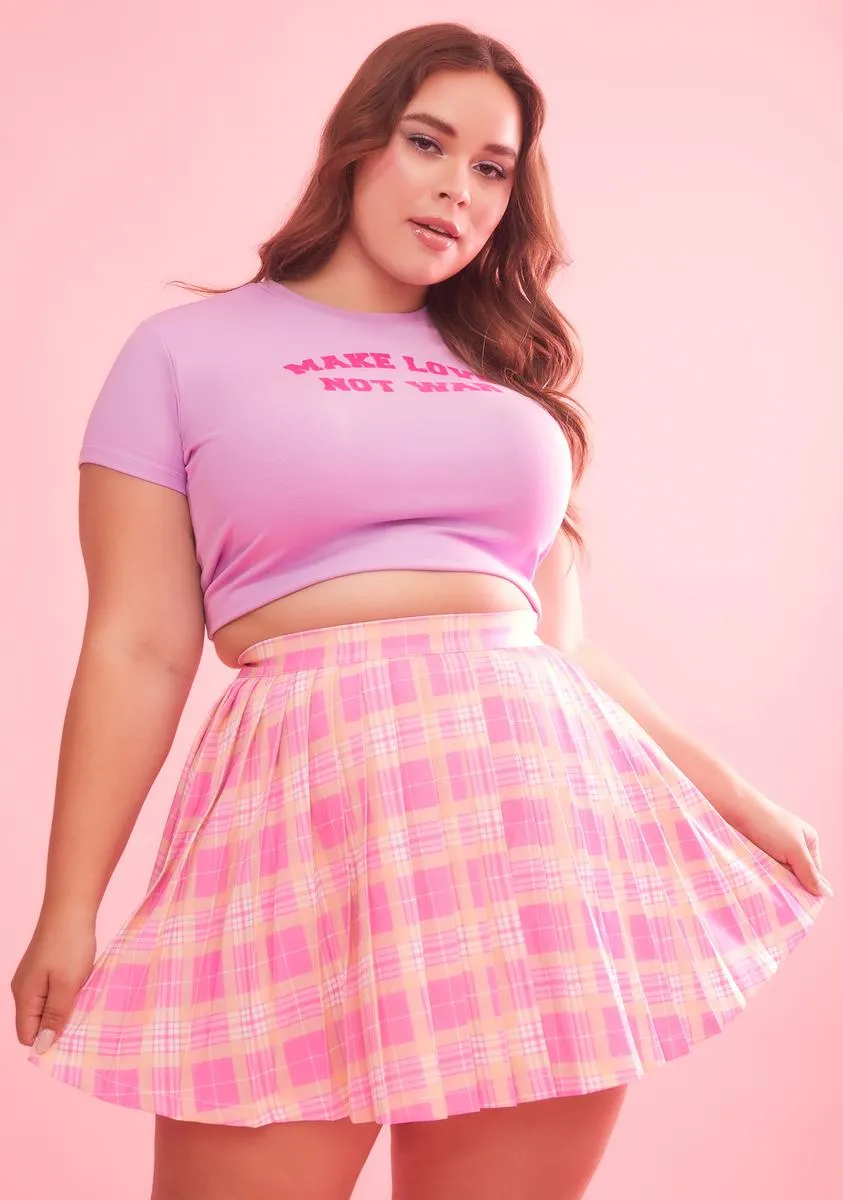 Hey That's My Jam Plaid Pleated Skirt