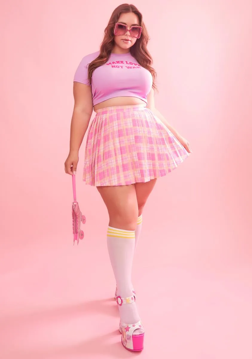 Hey That's My Jam Plaid Pleated Skirt