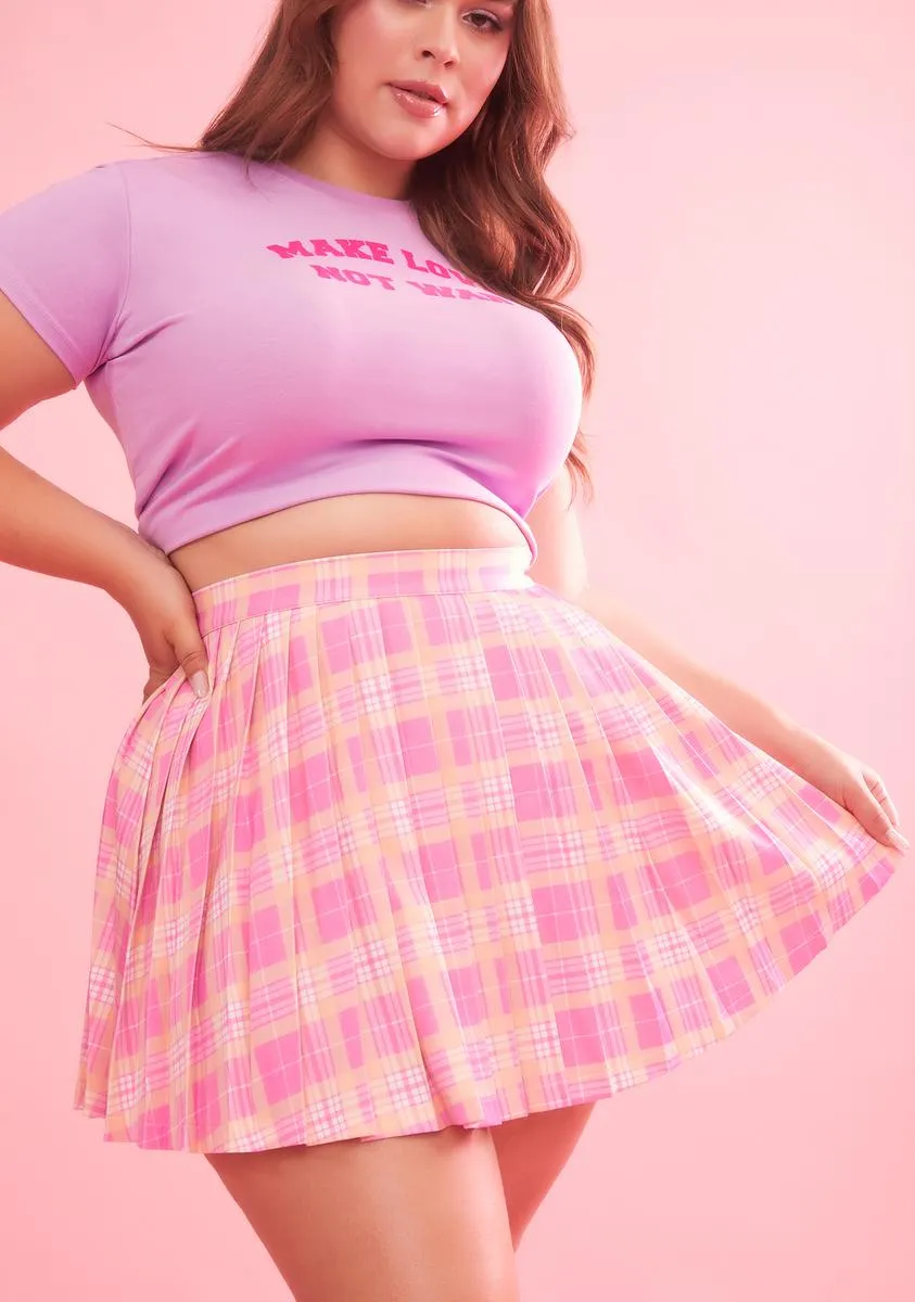Hey That's My Jam Plaid Pleated Skirt