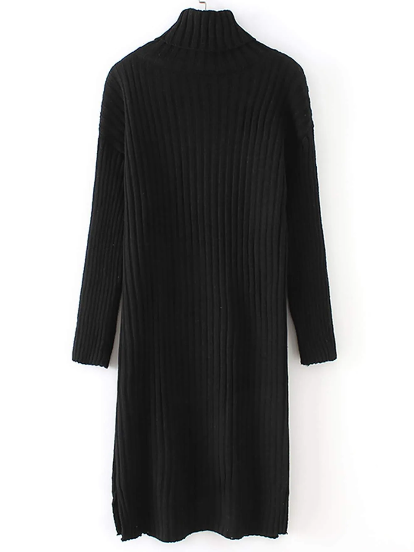 High Neck Rib Knit Jumper Dress