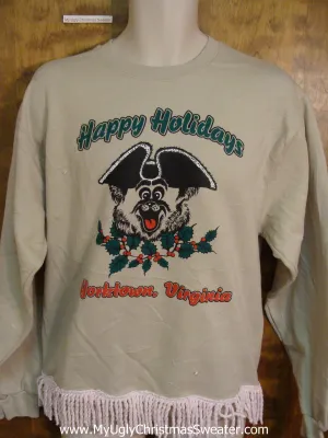 Horrible Tacky HAPPY HOLIDAYS Funny Novelty Christmas Sweatshirt