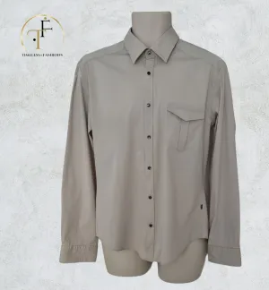 Hugo Boss Mens Beige Slim Fit Stretch Shirt Size L