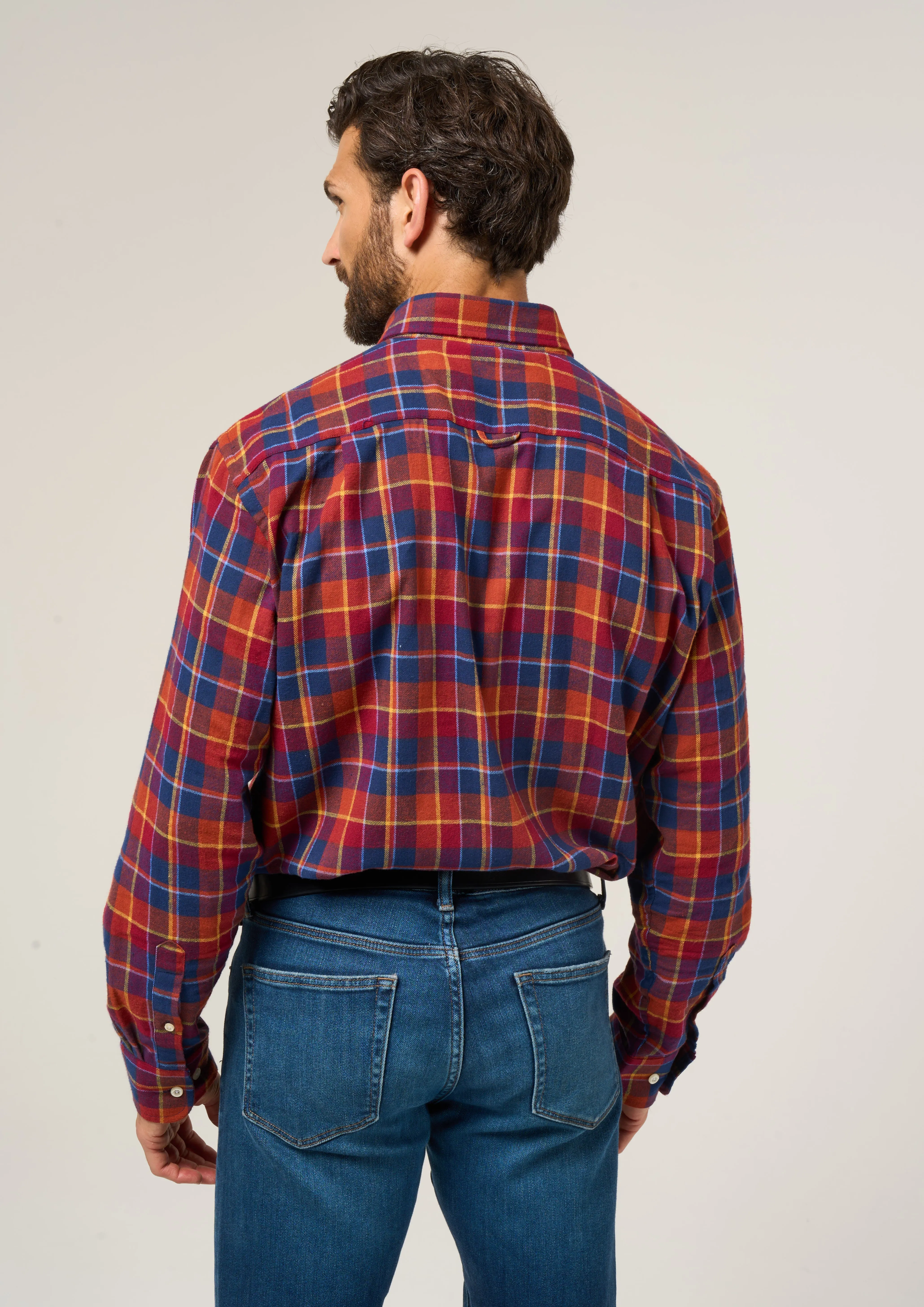 Ilkley Flannel Check Shirt In Red - Shooting Fit