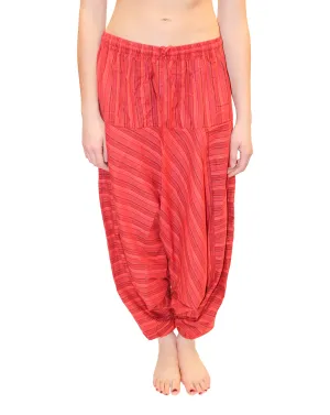 Imperial Red Striped Cotton Harem Pants
