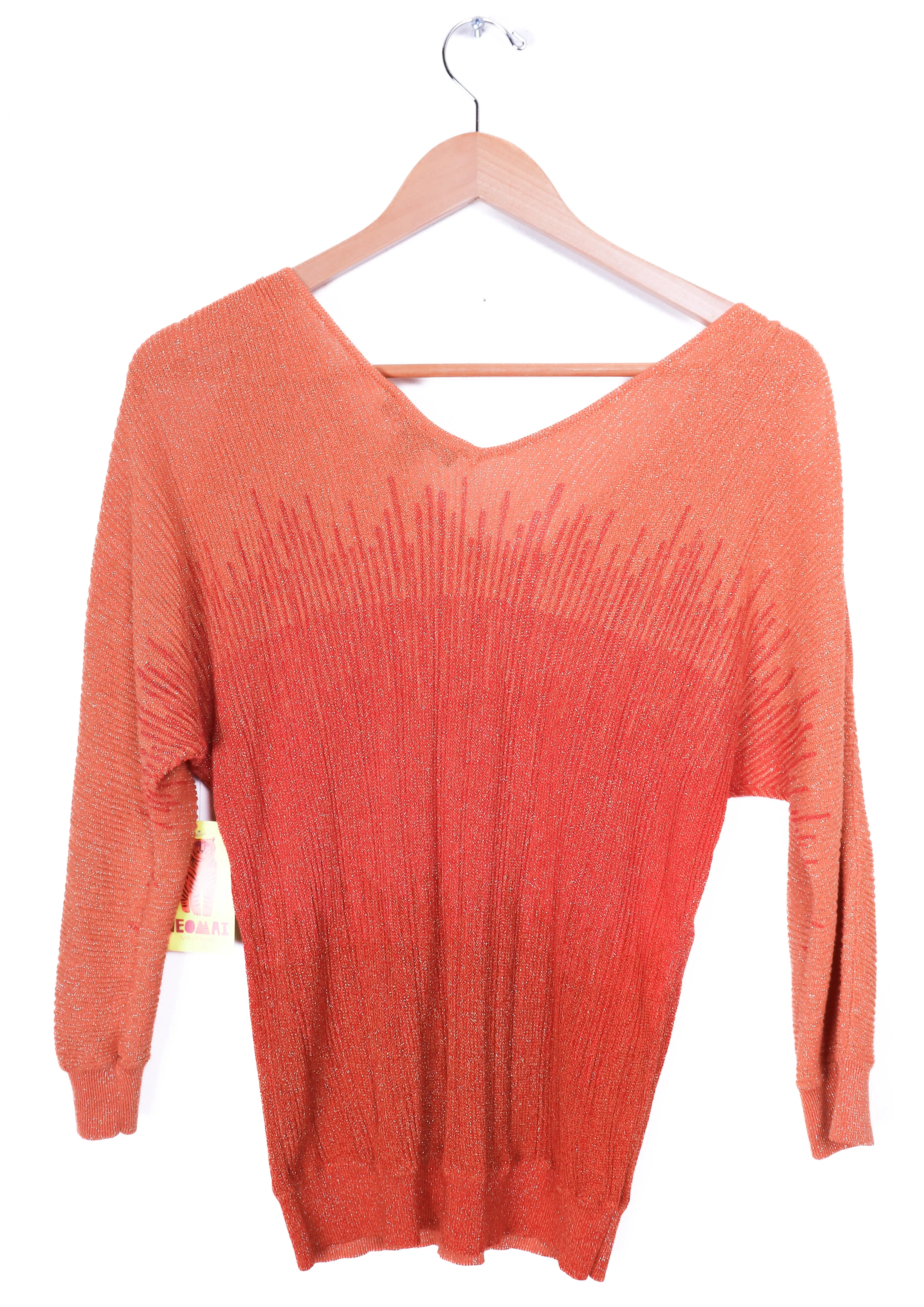 I.N.C Funky Orange Glittery Sweater Top