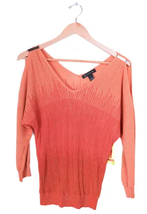 I.N.C Funky Orange Glittery Sweater Top