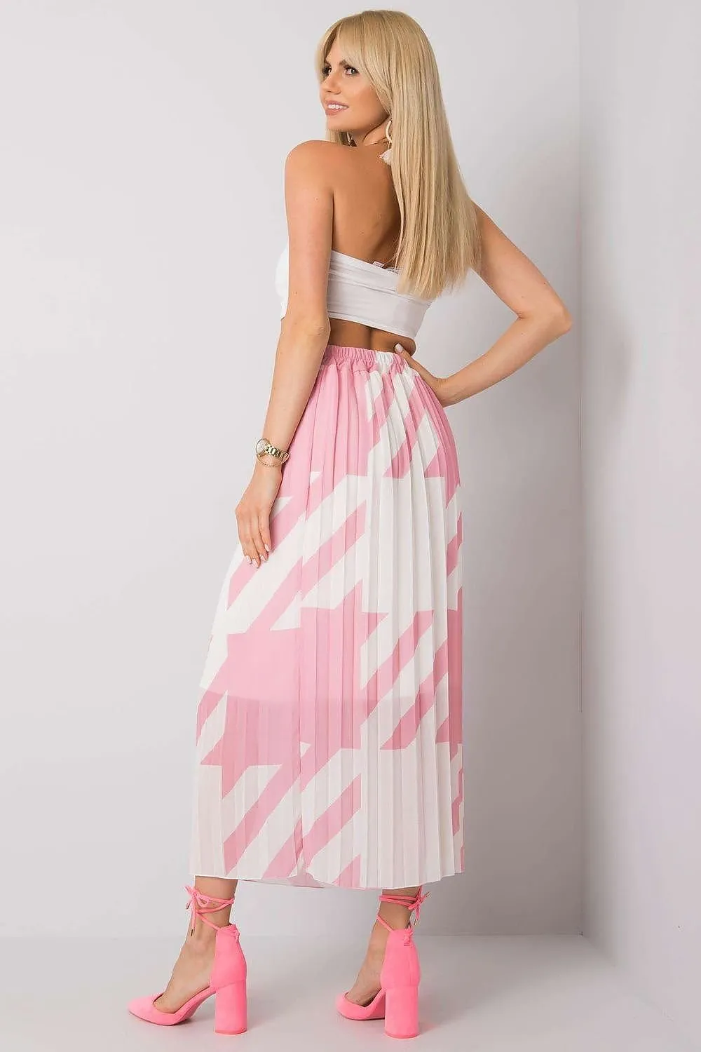 Italy Moda elastic waistband pleated skirt