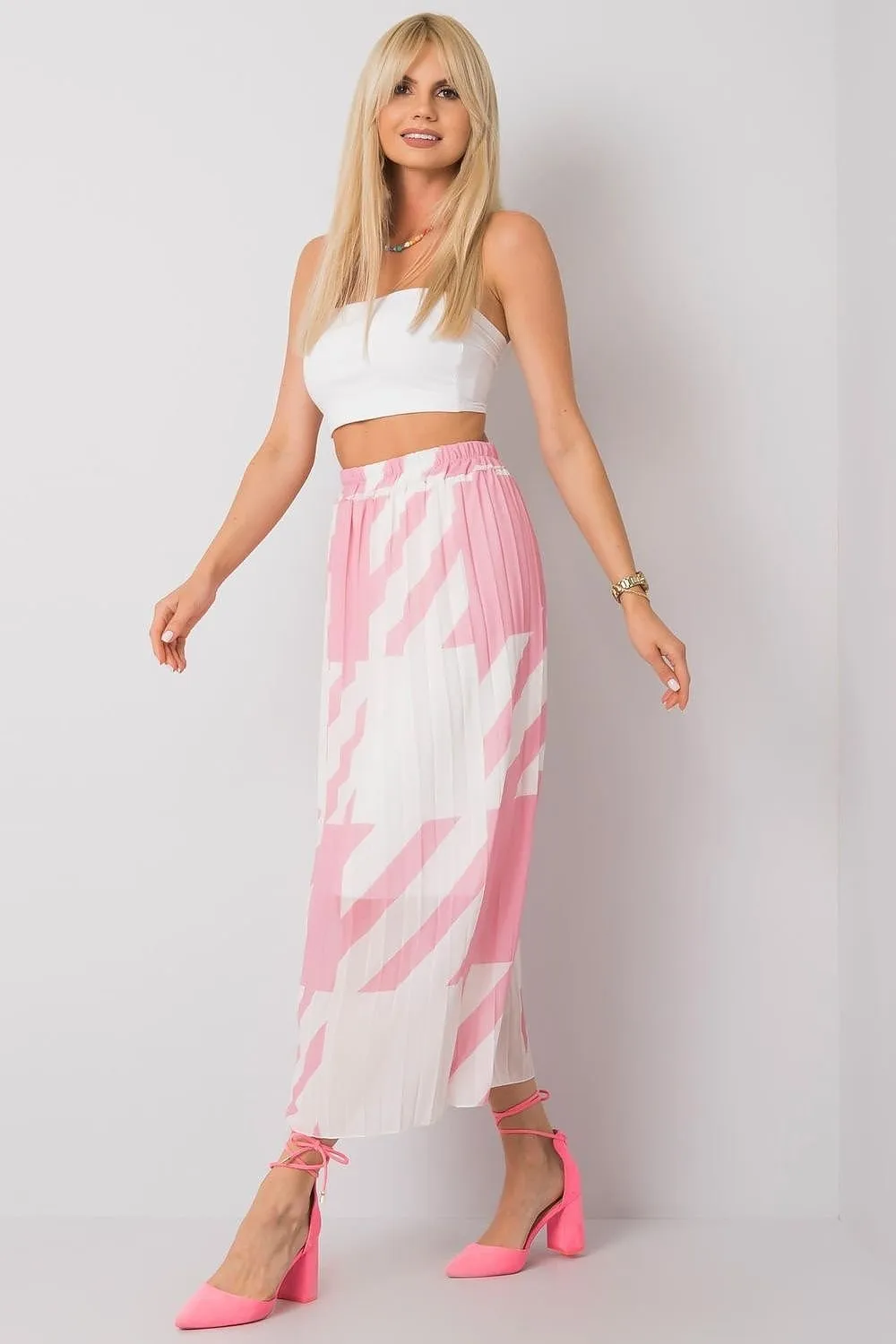 Italy Moda elastic waistband pleated skirt