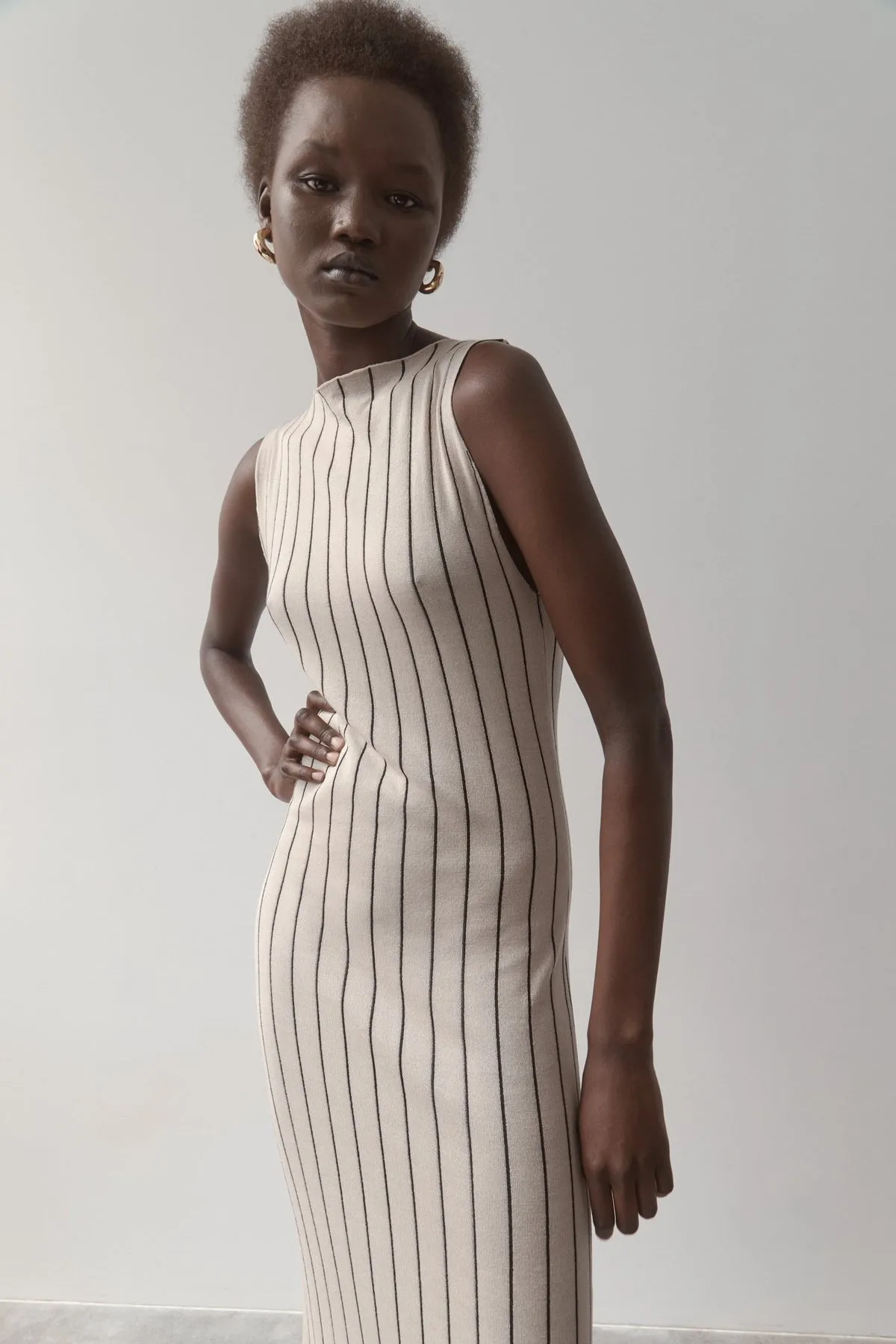 Jacquard Stripe Knit Dress