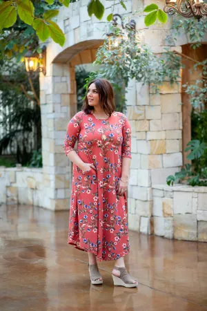 Jessi Dress Coral Floral