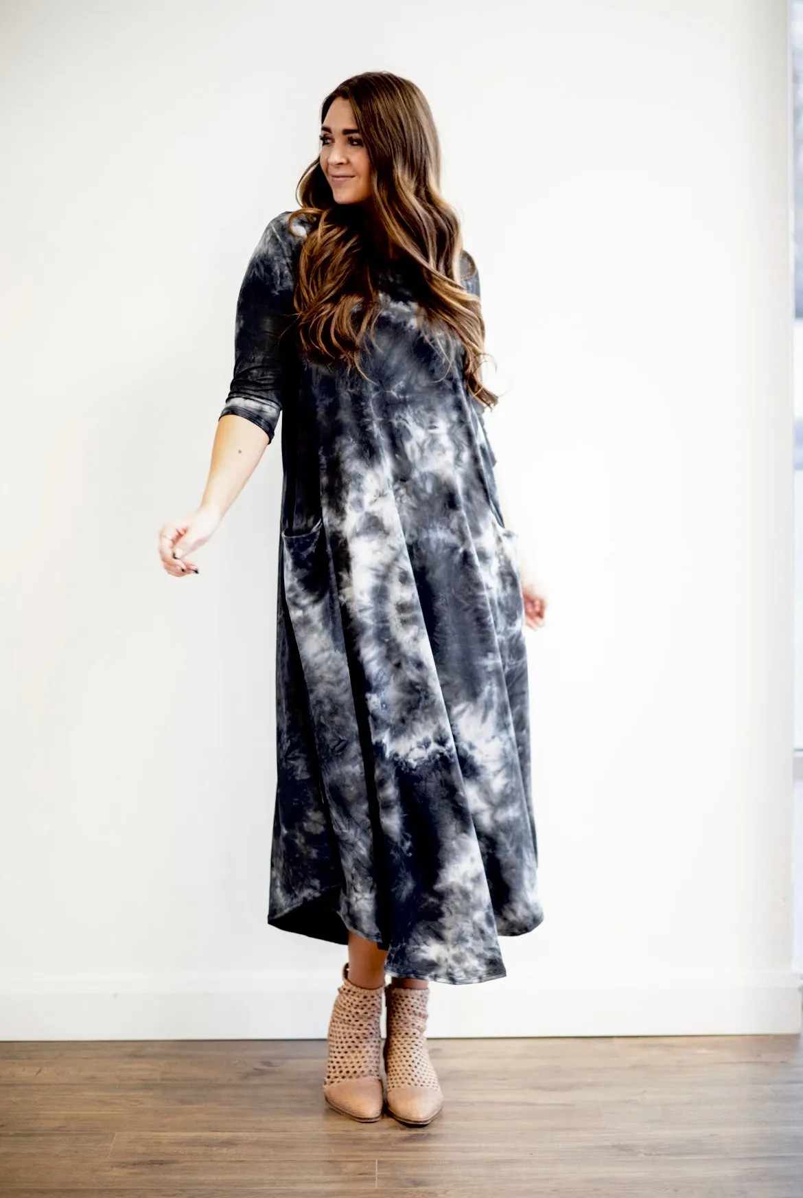 Jessi Dress Dark Stormy Tie Dye