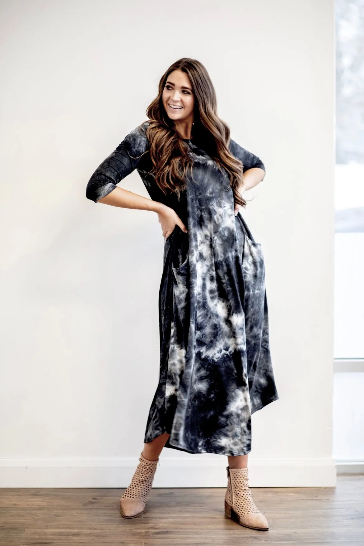 Jessi Dress Dark Stormy Tie Dye