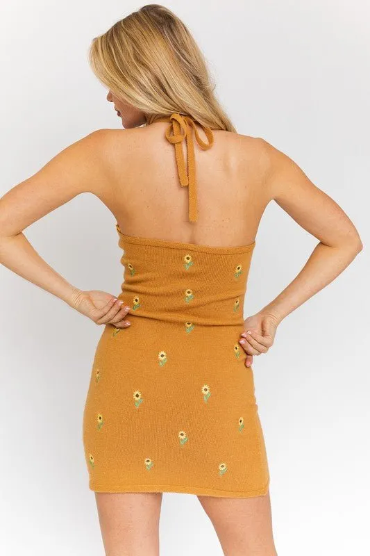 Knit Halter Neck Dress