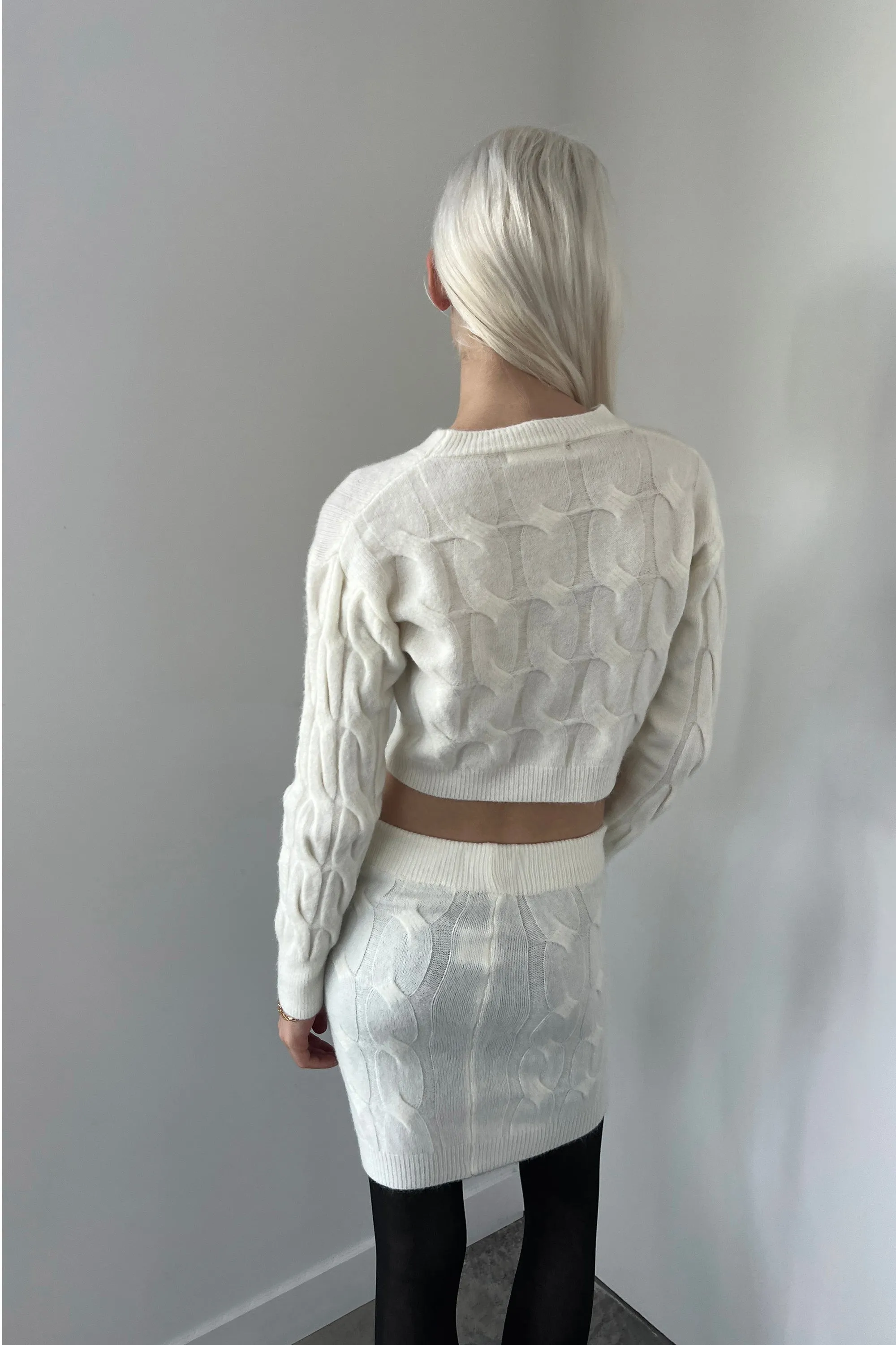 KNIT TOP AND MINI SKIRT SET