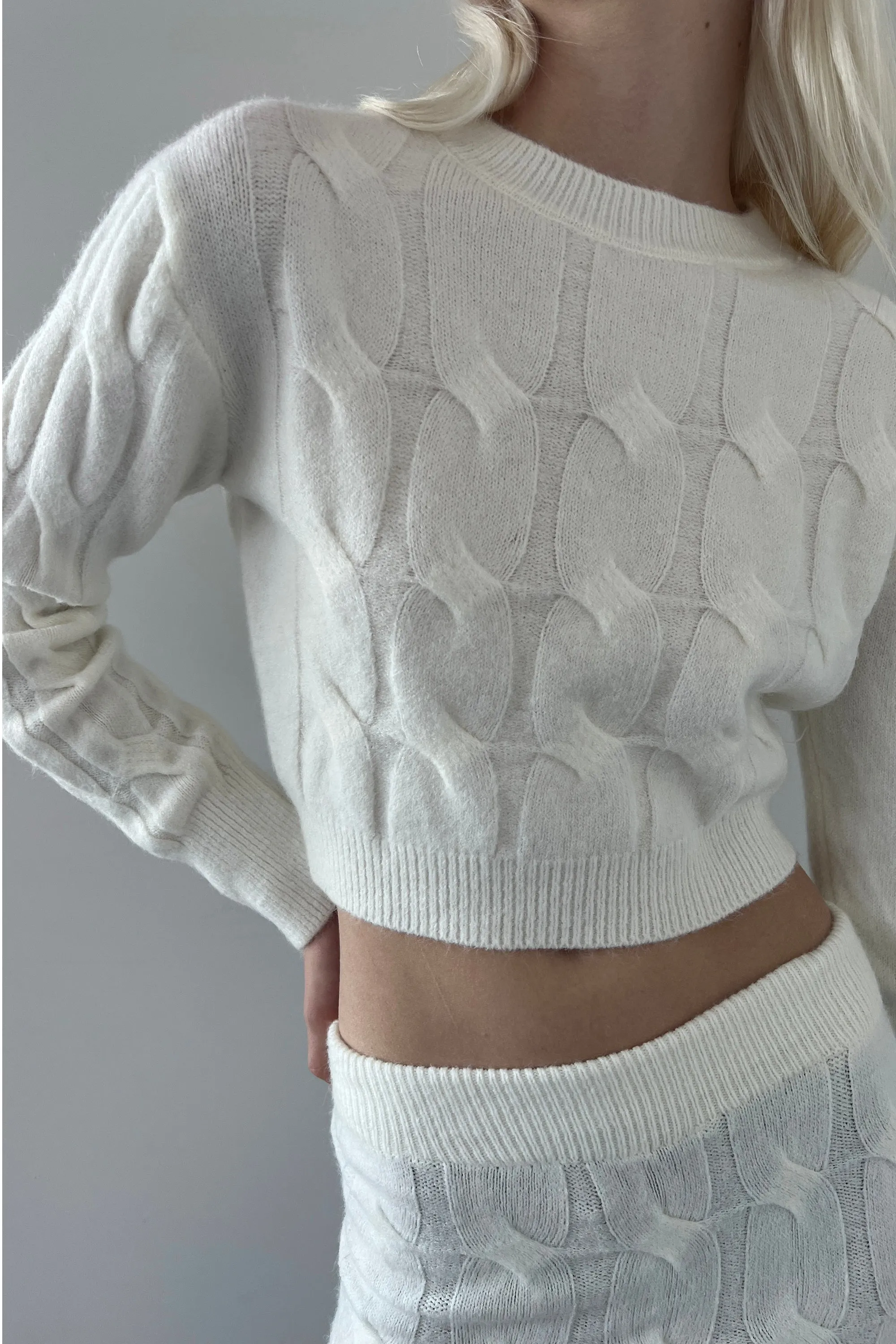KNIT TOP AND MINI SKIRT SET