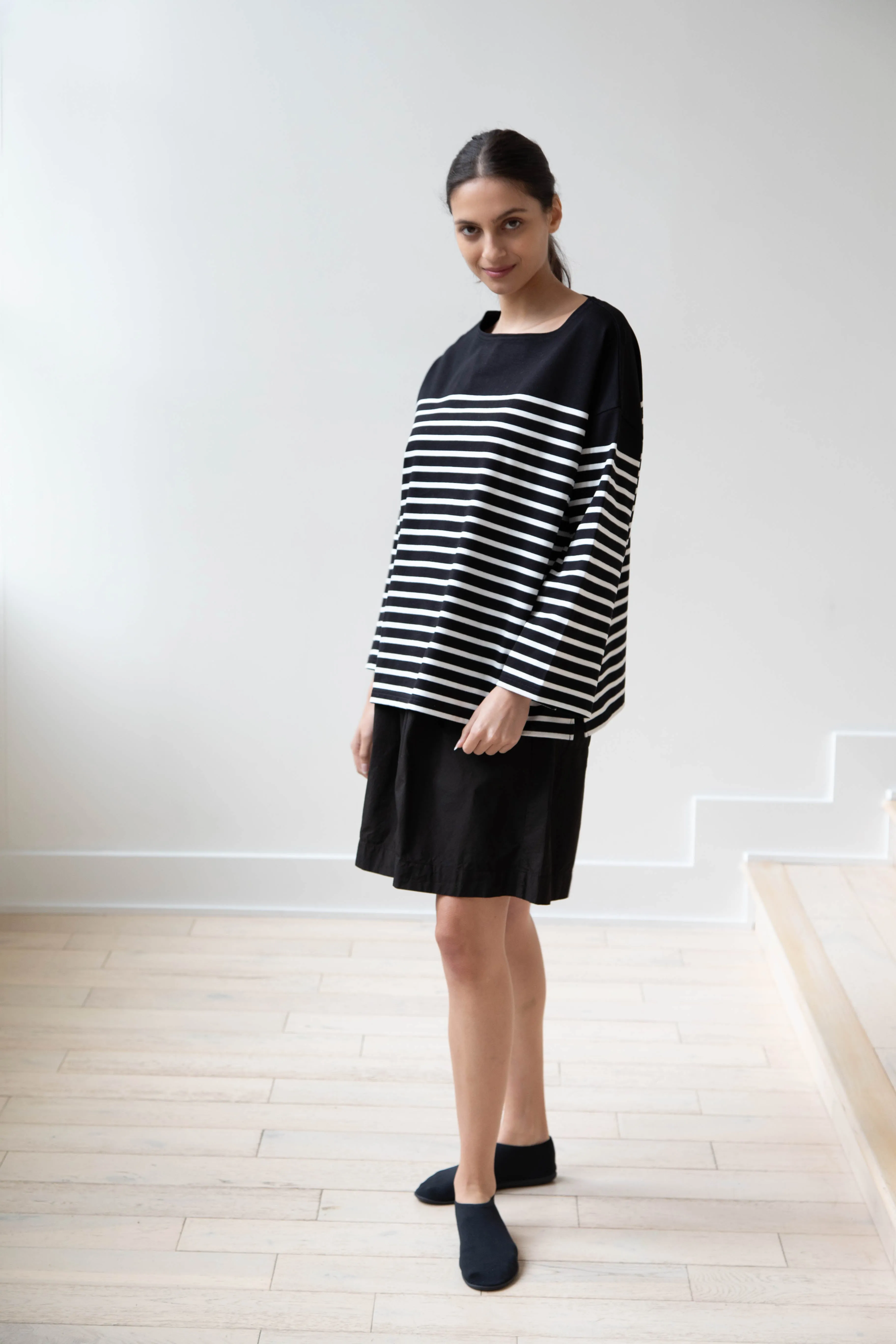 Laboratory | Striped Pullover in Black & White