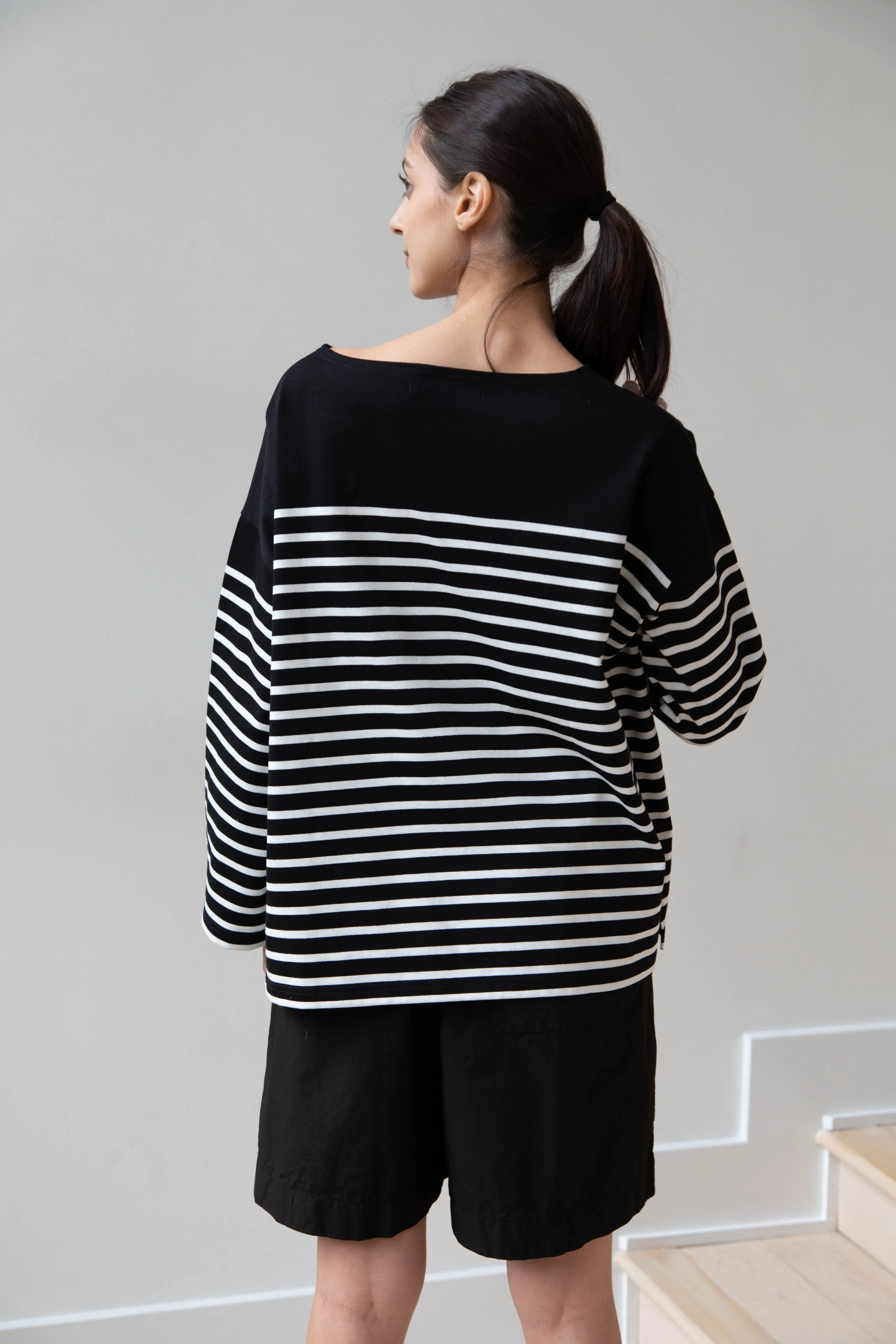 Laboratory | Striped Pullover in Black & White