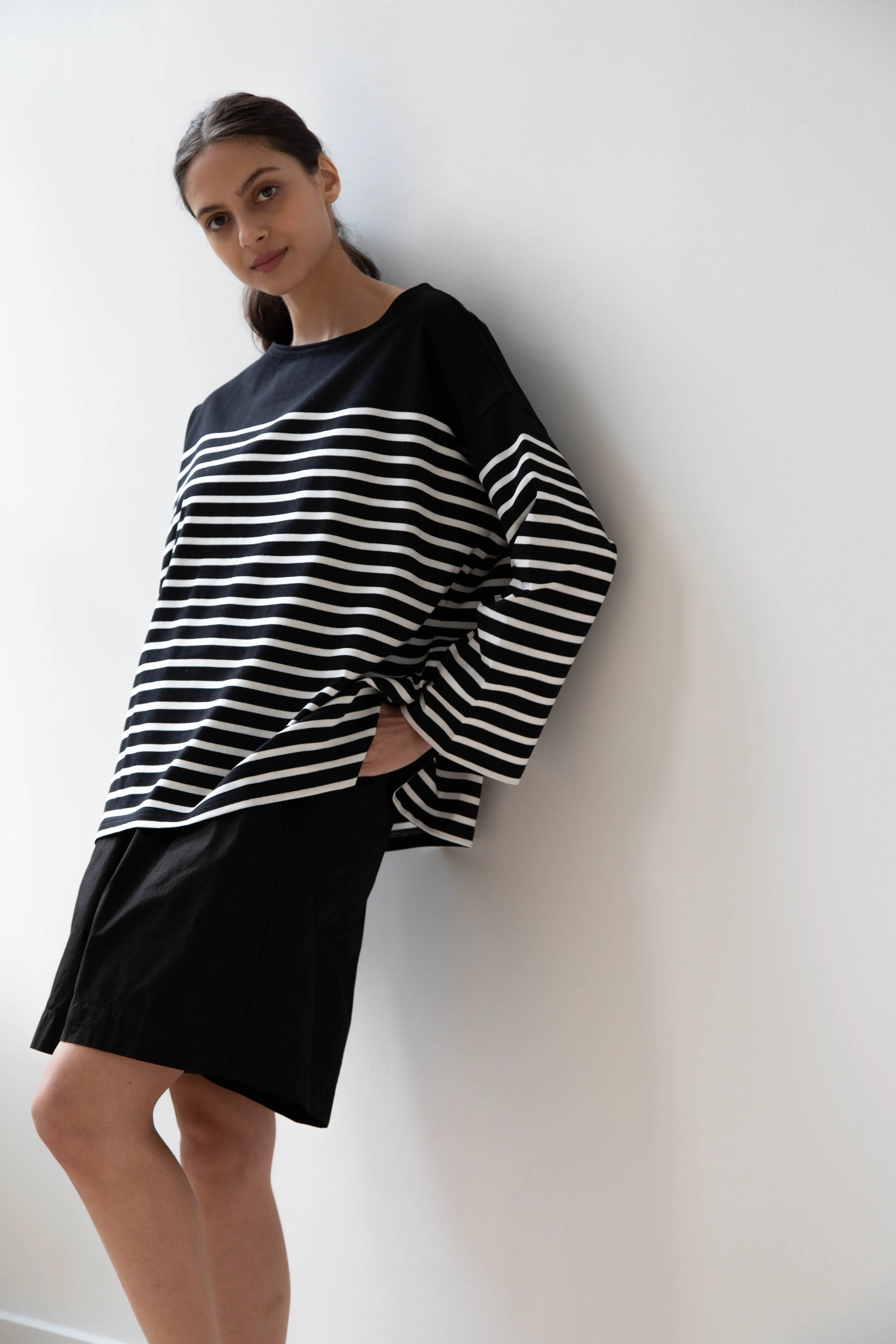 Laboratory | Striped Pullover in Black & White