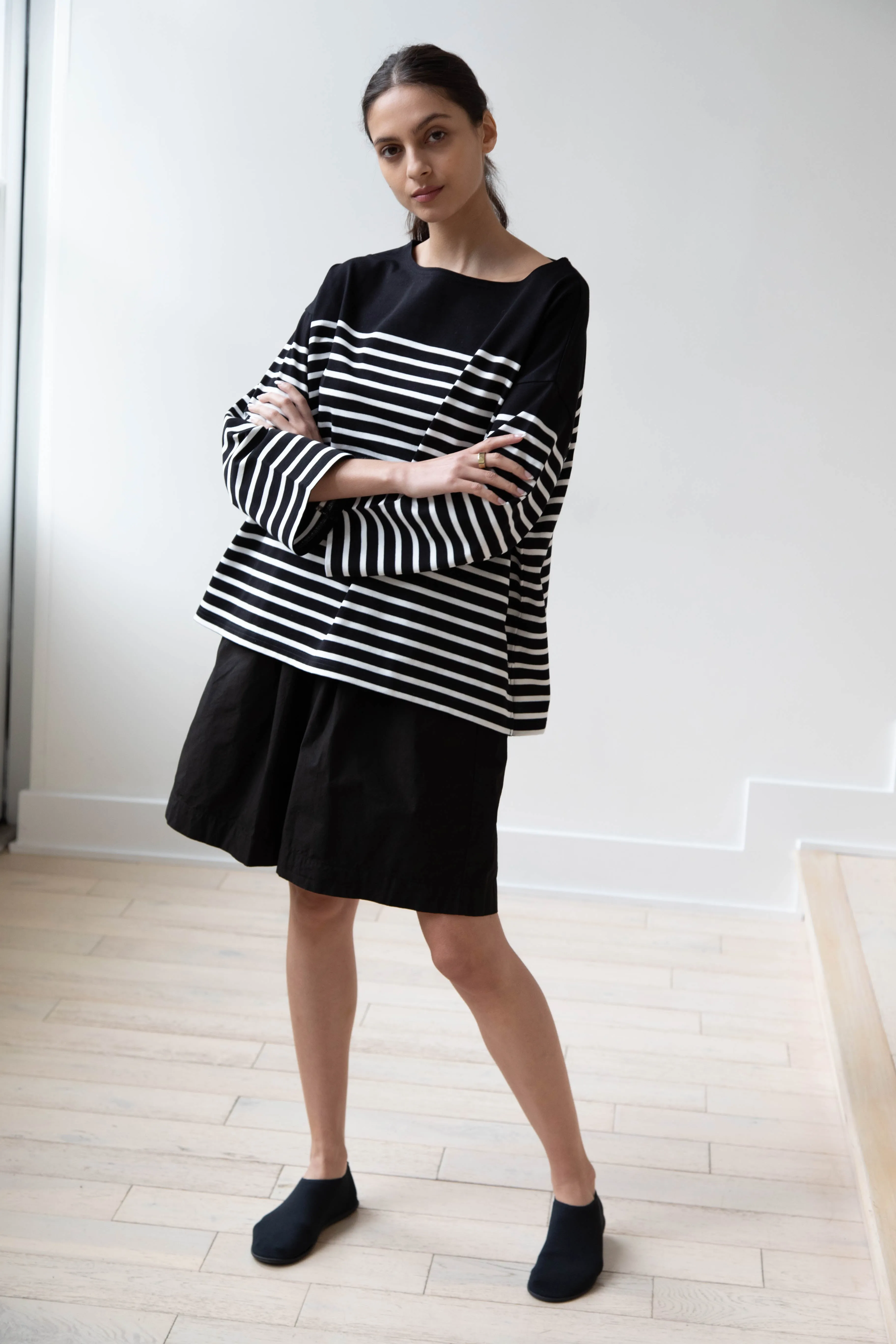 Laboratory | Striped Pullover in Black & White
