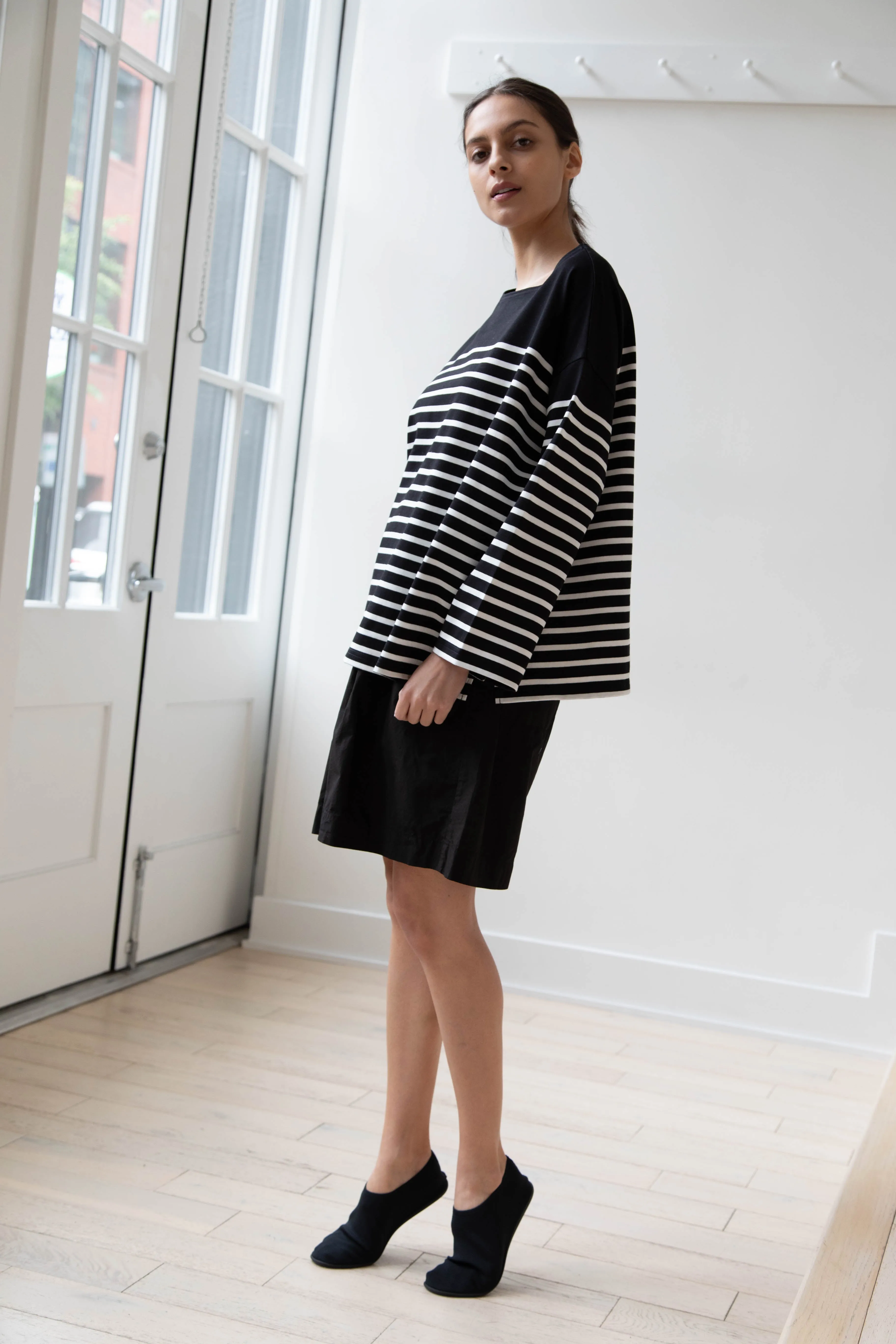 Laboratory | Striped Pullover in Black & White