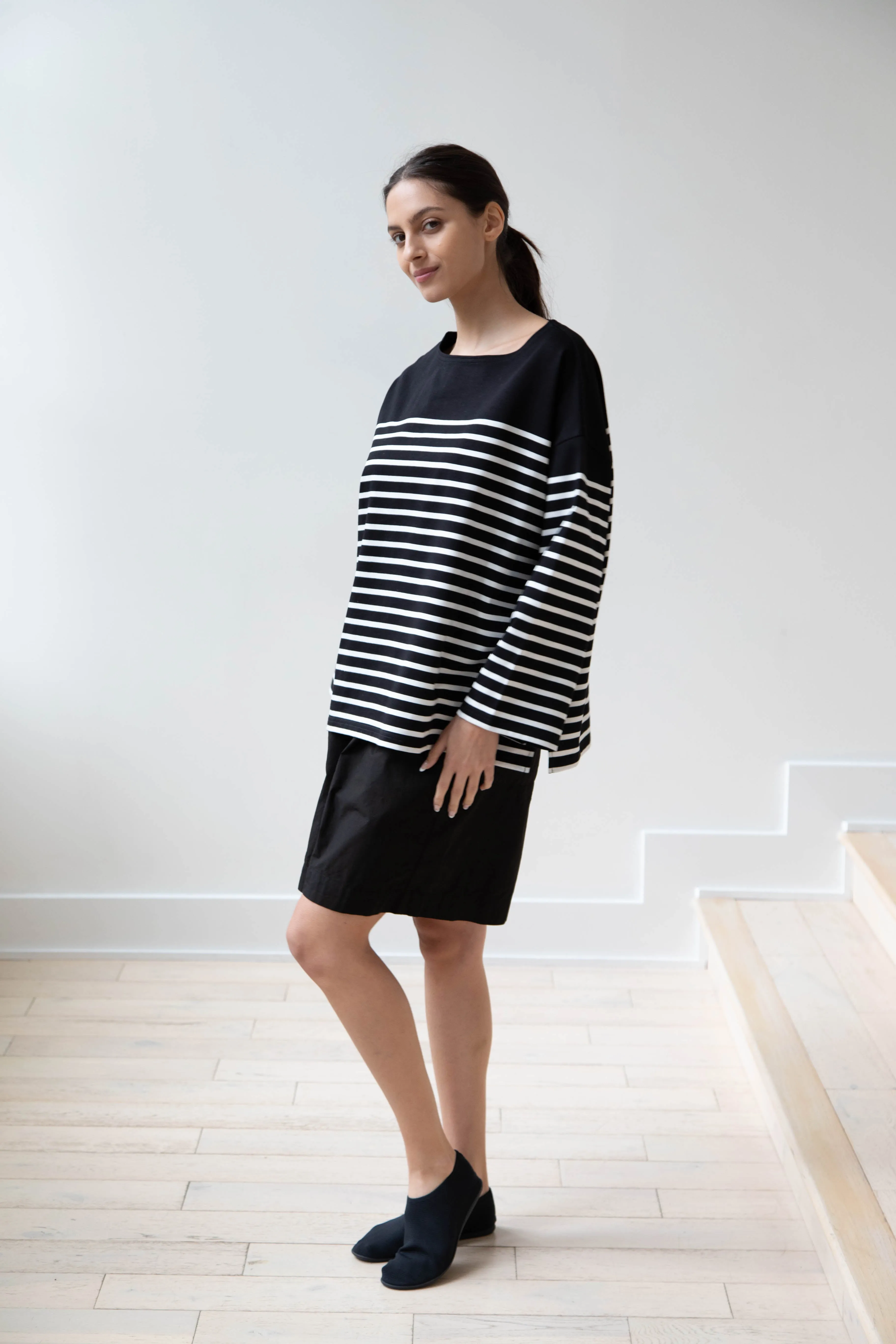 Laboratory | Striped Pullover in Black & White