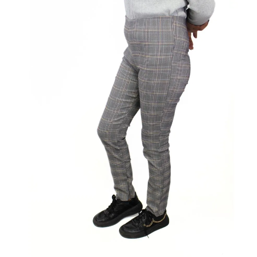 Ladies slim fit checkered pant
