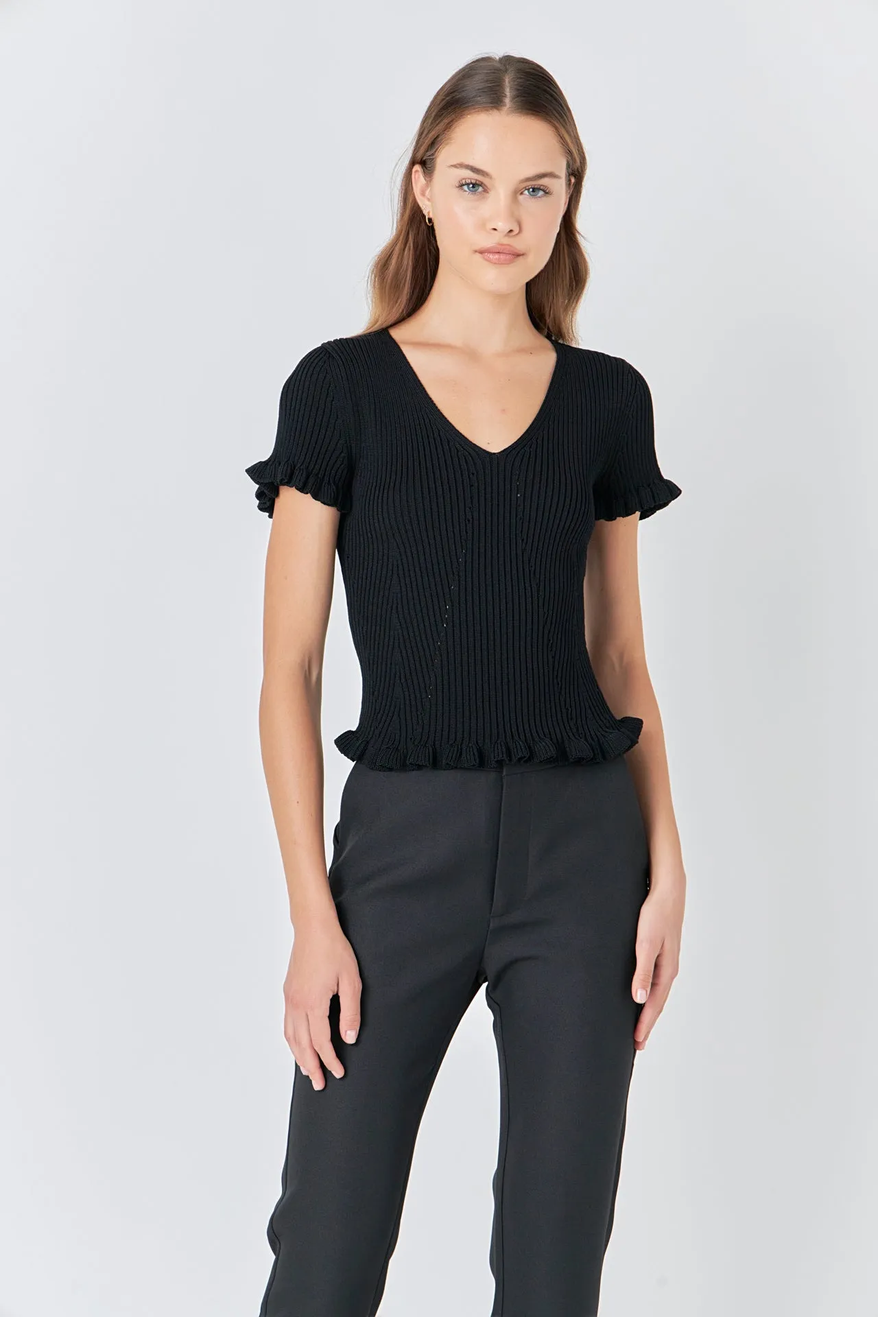 Lettuce Edge Knit Top
