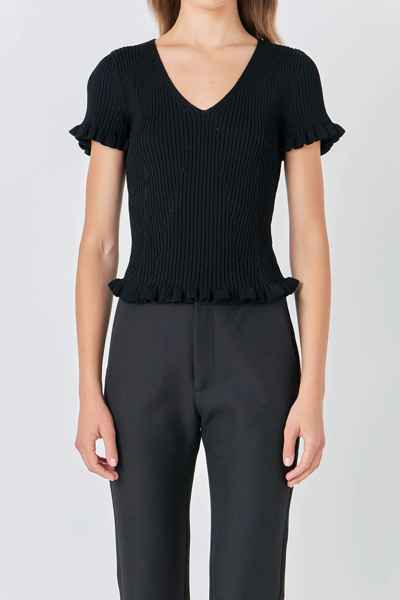 Lettuce Edge Knit Top