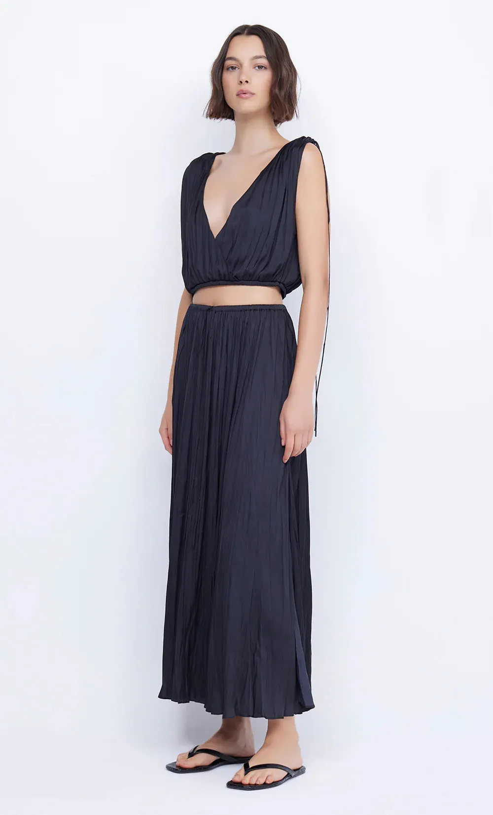 Louann Pleated Skirt - Black