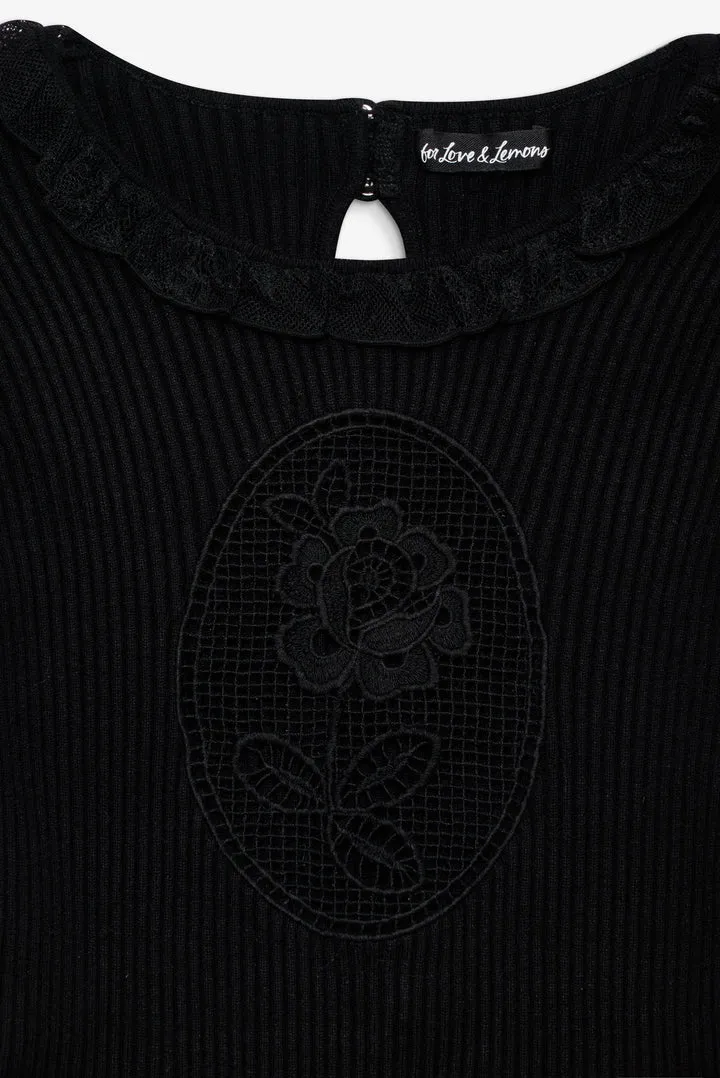 Lyon Knit Top in Black