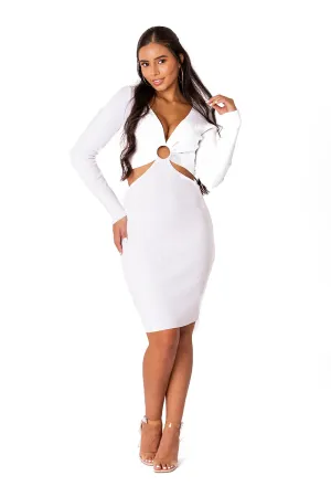 Mariah Long sleeve knit dress open on the sides