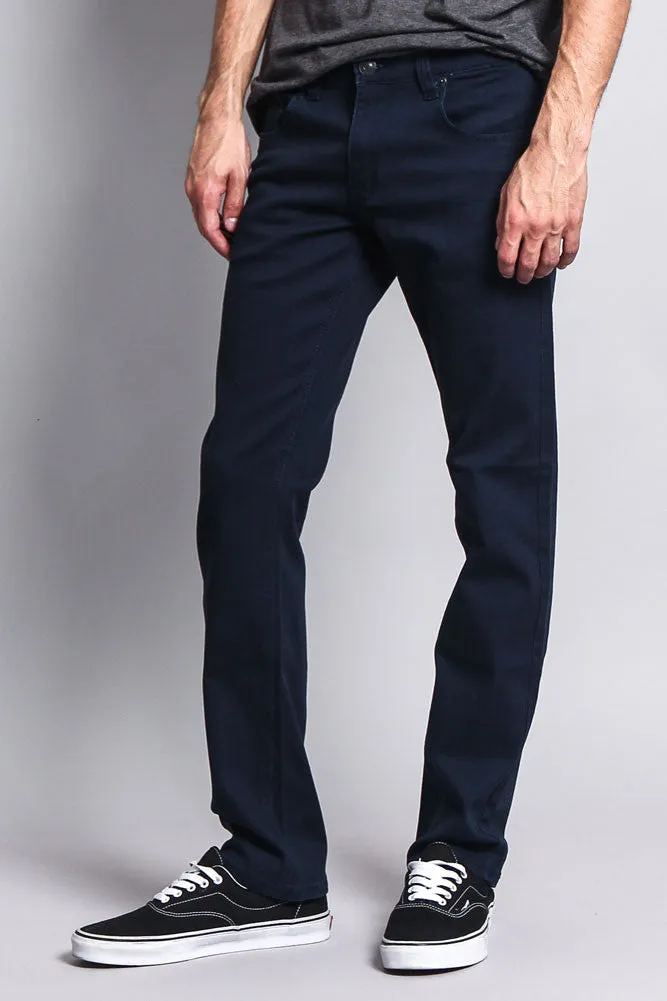 Men's Slim Fit Colored Jeans (Navy)