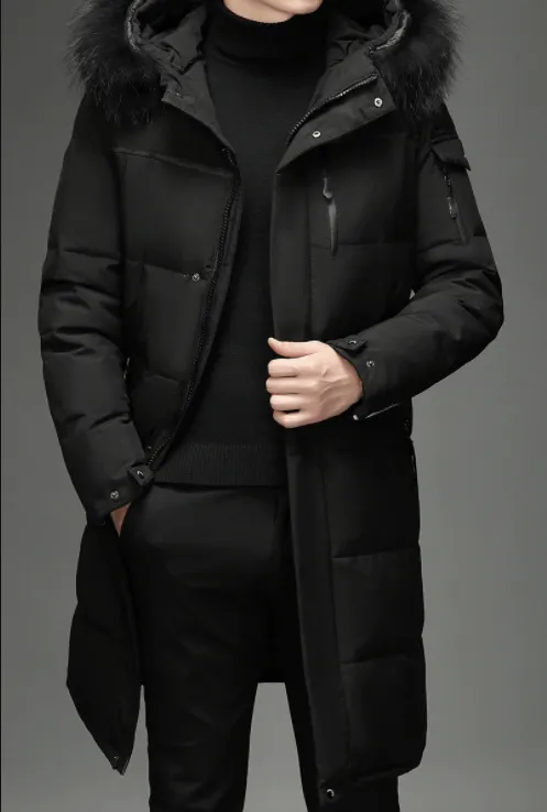 Men's Stylish Warm Hooded Winter Coat with Faux Fur and Fleece Lining | Ideal for Autumn/Winter