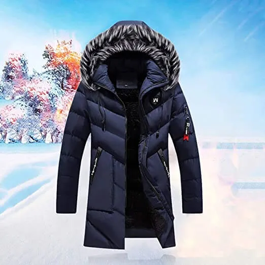Men's Stylish Warm Hooded Winter Coat with Faux Fur and Fleece Lining | Ideal for Autumn/Winter