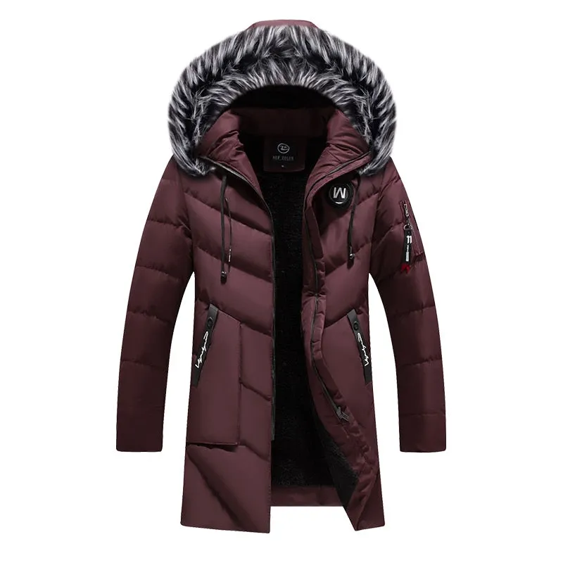 Men's Stylish Warm Hooded Winter Coat with Faux Fur and Fleece Lining | Ideal for Autumn/Winter