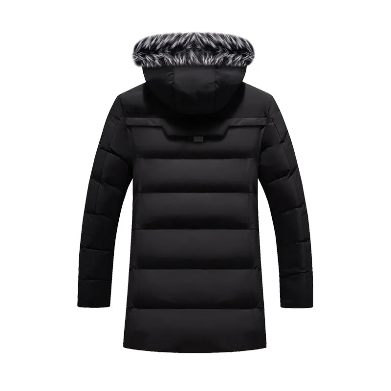 Men's Stylish Warm Hooded Winter Coat with Faux Fur and Fleece Lining | Ideal for Autumn/Winter