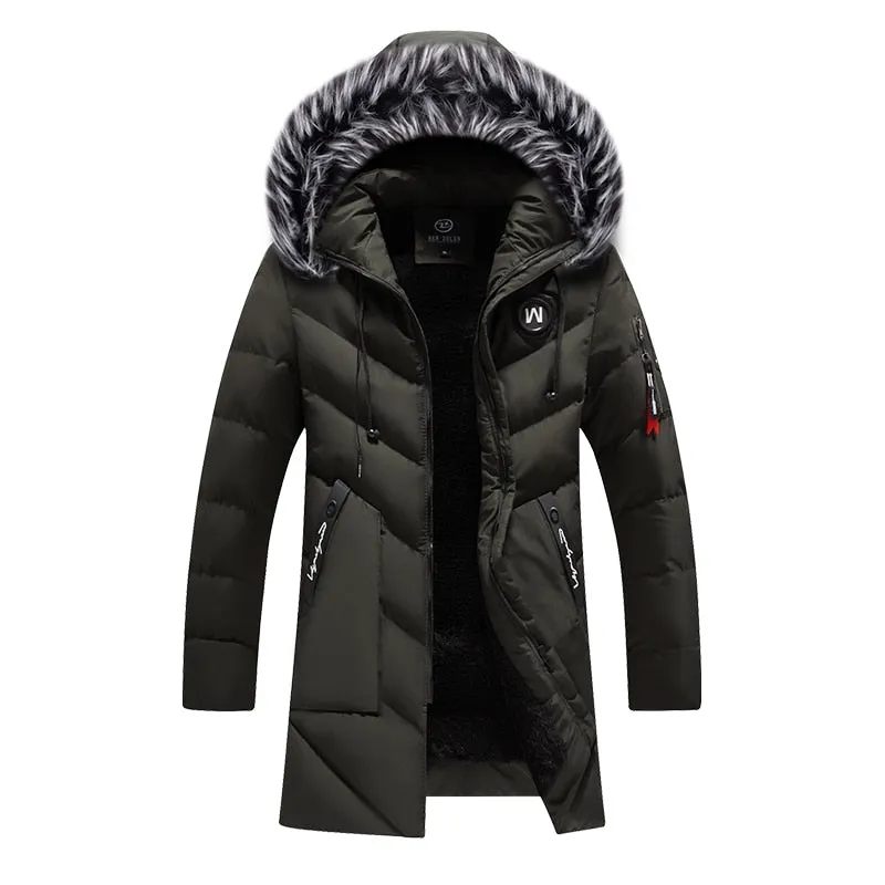 Men's Stylish Warm Hooded Winter Coat with Faux Fur and Fleece Lining | Ideal for Autumn/Winter