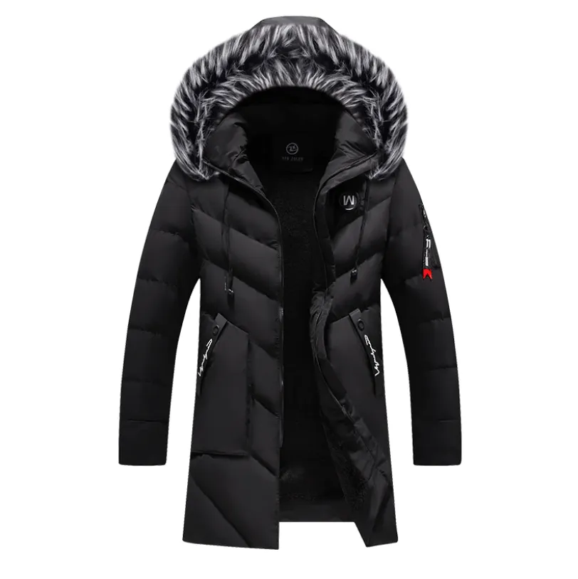 Men's Stylish Warm Hooded Winter Coat with Faux Fur and Fleece Lining | Ideal for Autumn/Winter