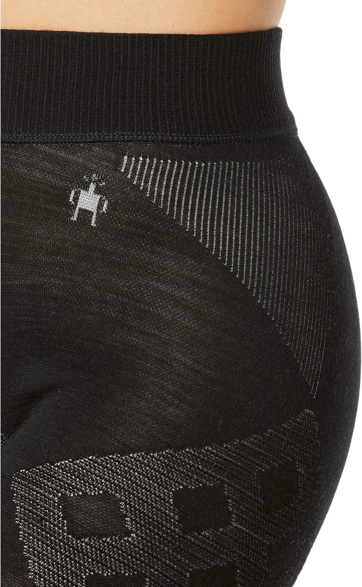 Merino Smartwool Intraknit Thermal Pants, Black/White