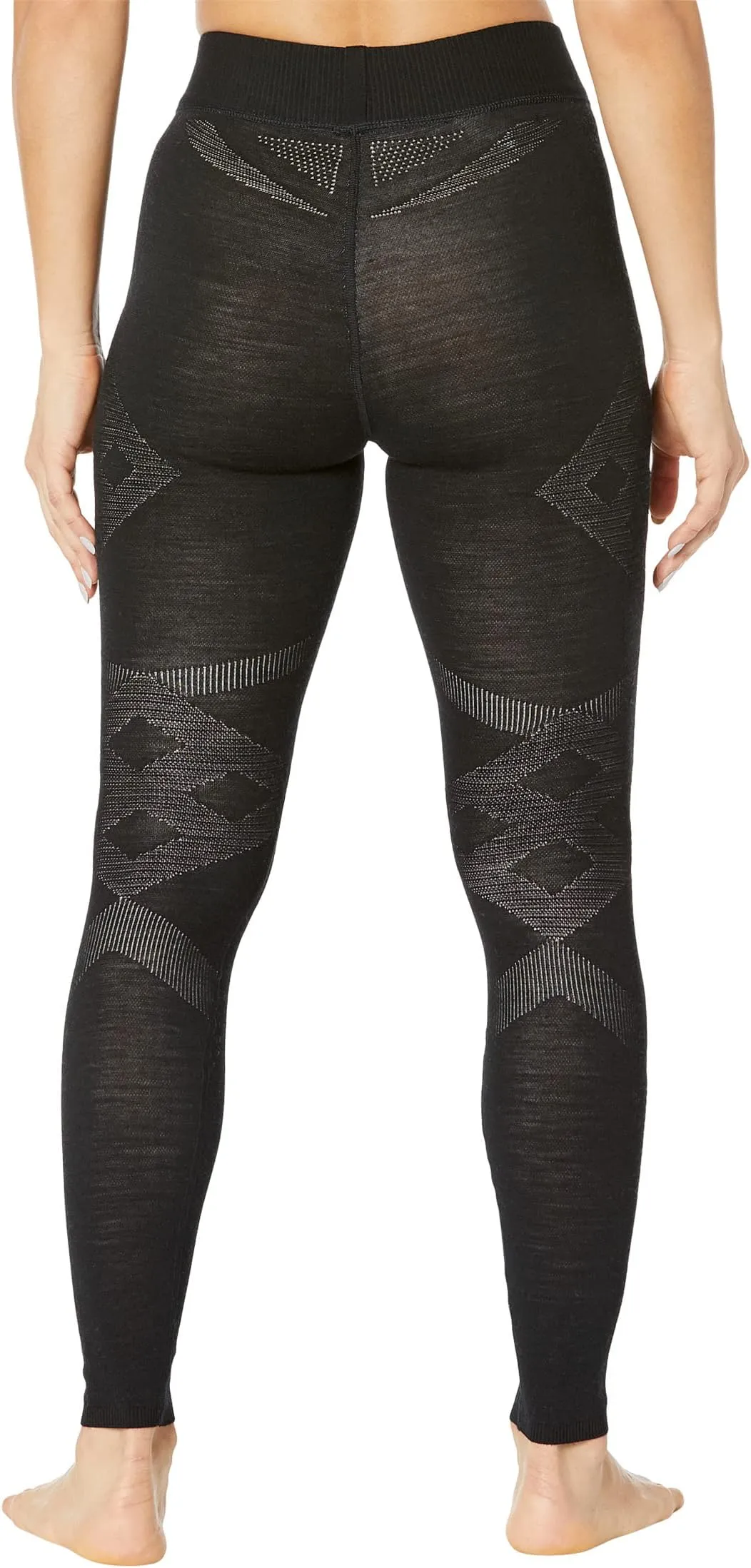 Merino Smartwool Intraknit Thermal Pants, Black/White
