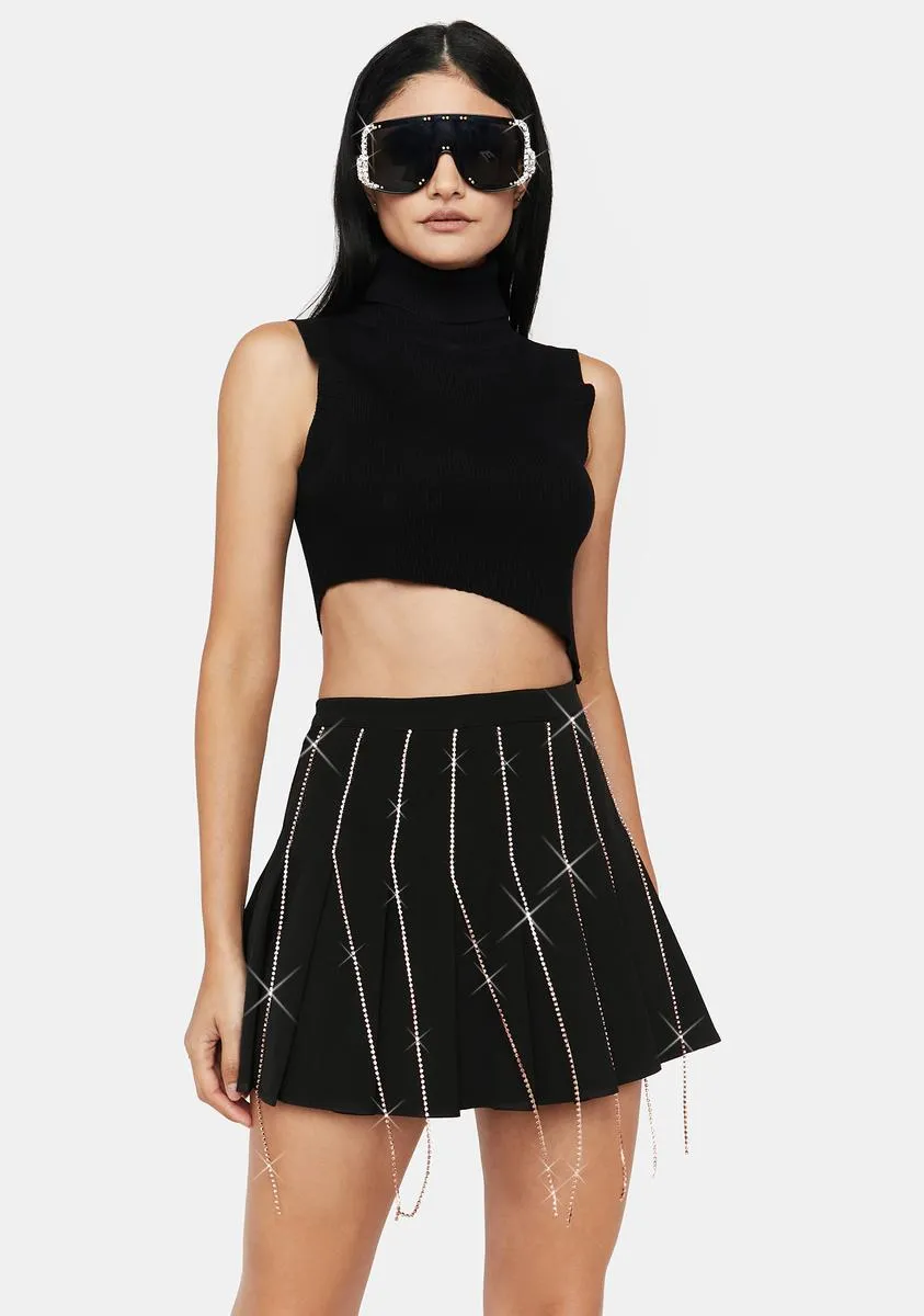 Midnight Pieces Of Magic Rhinestone Mini Skirt